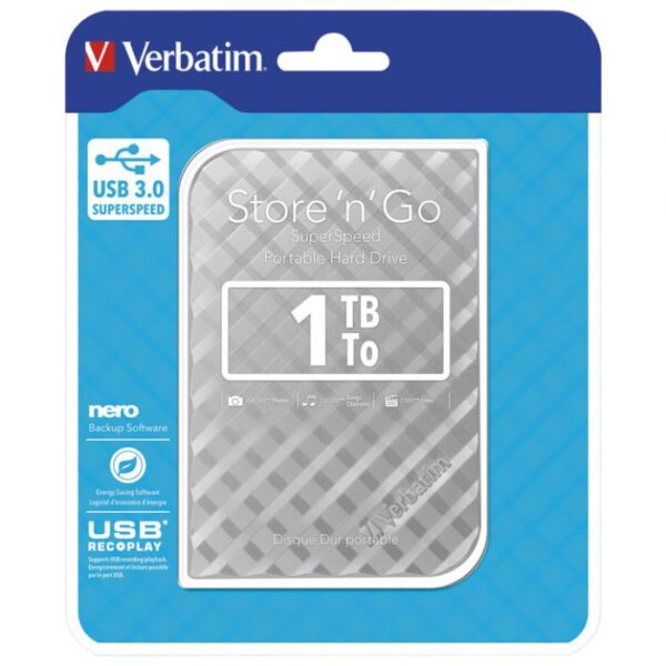 HARD DISK 2.5&QUOT;     1TB USB 3.0 - 3D SURFACE VERBATIM 53197 SREBRNI BLISTER