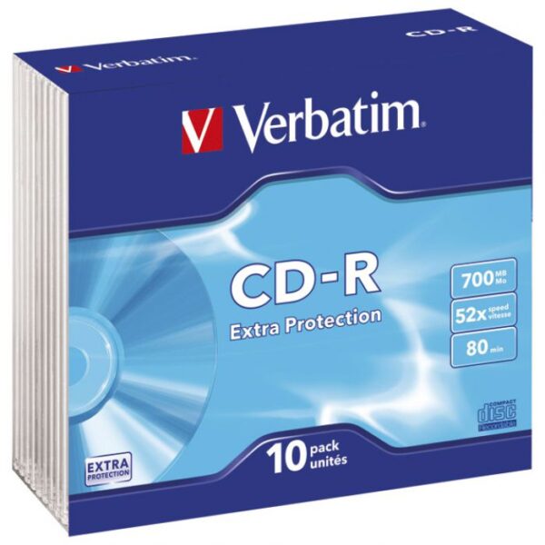 CD-R 700/80 52X SLIM EXTRA PROTECTION PK10 VERBATIM 43415