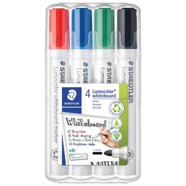 MARKER ZA BIJELU PLOČU 2 MM PK4 RECIKLIRANI LUMOCOLOR STAEDTLER 351 WP4