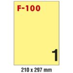 ETIKETE ILK 210X297 MM PK100L FORNAX F-100 ŽUTE