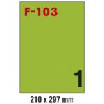 ETIKETE ILK 210X297 MM PK100L FORNAX F-103 ZELENE