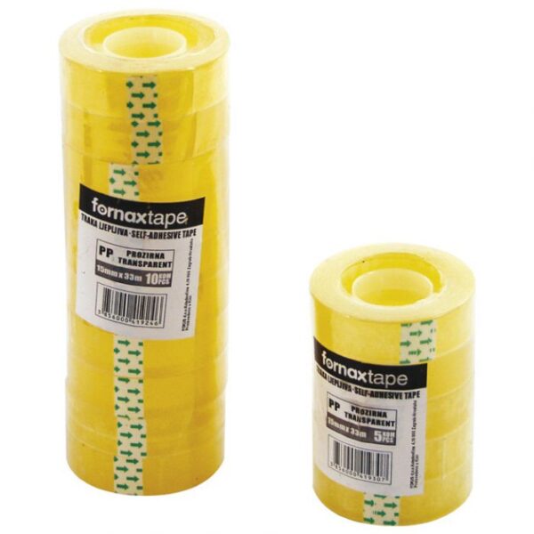 TRAKA LJEPLJIVA 15 MM/33M PK10 FORNAX PROZIRNA
