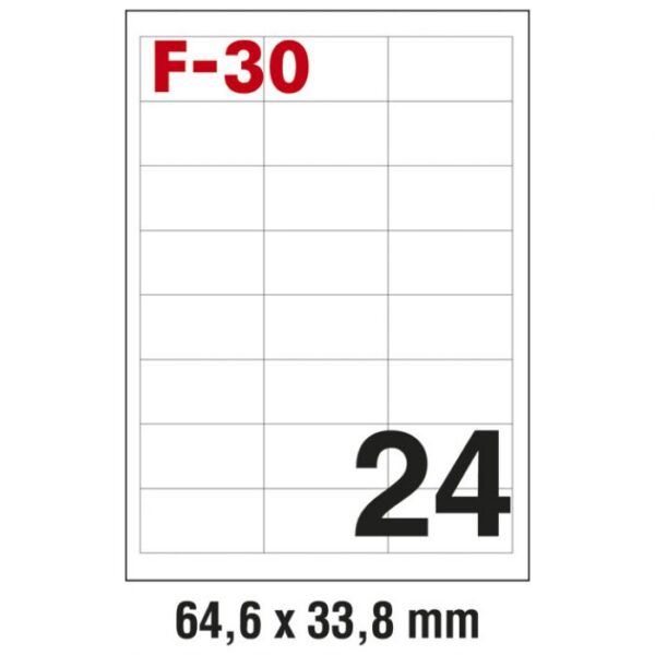 ETIKETE ILK  64,6X33,8 MM PK100L FORNAX F-30