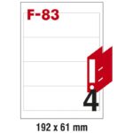 ETIKETE ILK ZA REGISTRATORE 192X61 MM PK100L FORNAX F-83