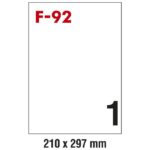 ETIKETE ILK 210X297 MM PK100L FORNAX F-92
