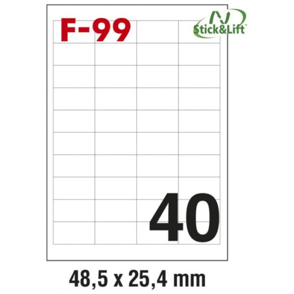 ETIKETE ILK  48,5X25,4 MM ODLJEPLJIVE PK100L FORNAX F-99