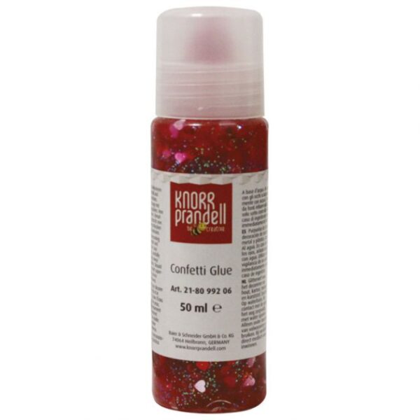 LJEPILO GLITTER KONFETI 50ML SRCA KNORR PRANDELL 21-8099206 CRVENO