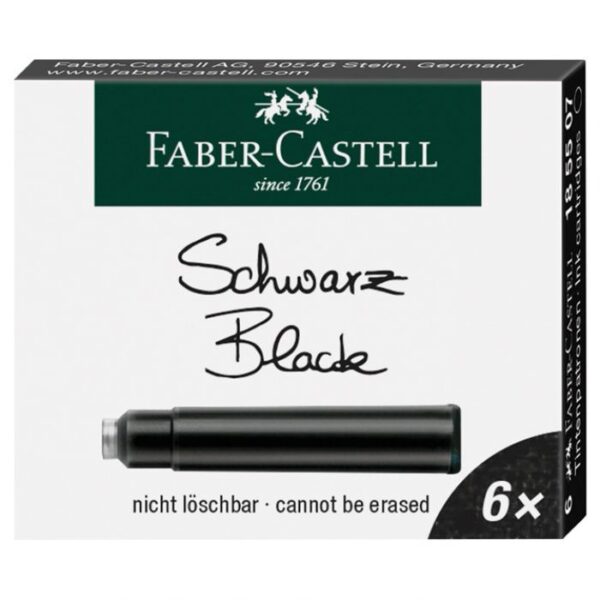 TINTA ZA NALIVPERO PATRONE PK6 FABER-CASTELL 185507 CRNA
