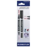MARKER PERMANENTNI OBOSTRANI 0,6 I 1,5 MM LUMOCOLOR STAEDTLER 348-9 BKD CRNI BLISTER