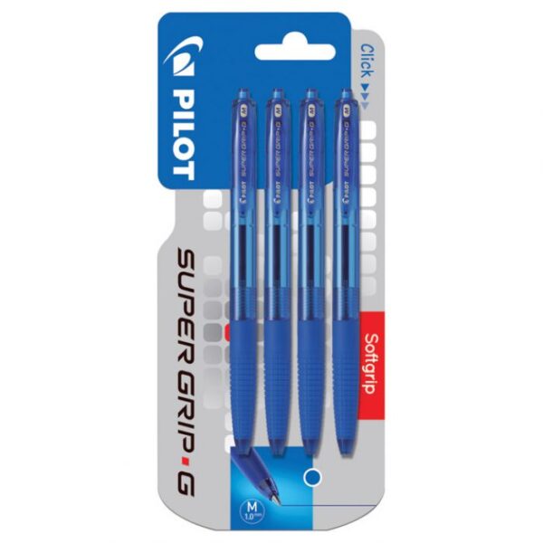 OLOVKA KEMIJSKA SUPER GRIP G RETRACTABLE PK4 PILOT PLAVA BLISTER