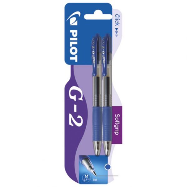 ROLER GEL GRIP 0,7 MM G2 PK2 PILOT BL-G2-7 PLAVI/PLAVI BLISTER