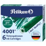 TINTA ZA NALIVPERO PATRONE PK6 4001 PELIKAN 300087 TAMNOZELENA
