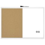 PLOČA MAGNETNA/PLUTO  58,5X43 CM SREBRNI OKVIR NOBO 1903784 BIJELA/SMEĐA