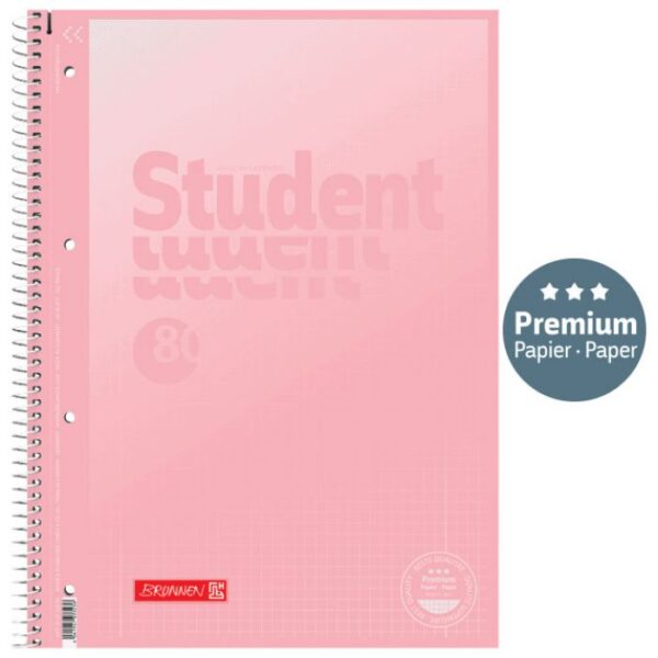 BLOK KOLEGIJ A4 KARO  80L PERFORACIJA PLUS 4RUPE PASTEL SOFT BRUNNEN 10-67328 96 SORTIRANO