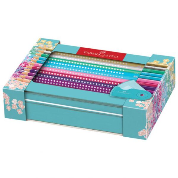 BOJE DRVENE  20BOJA SPARKLE PLUS ŠILJILO SLEEVE MINI METALNA KUTIJA FABER-CASTELL 201641