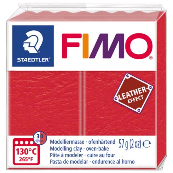 MASA ZA MODELIRANJE   57G FIMO EFFECT LEATHER-EFFECT STAEDTLER 8010-249 CRVENA (LUBENICA) * DO ISTEKA ZALIHA