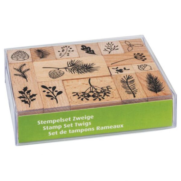 ŽIG S MOTIVOM 15 UZORAKA DRVENI NOVOGODIŠNJI GRANČICE HEYDA 20-48886 77