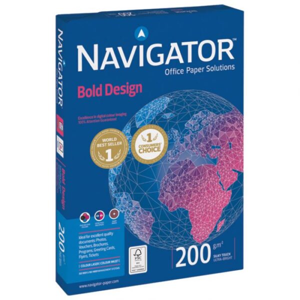 PAPIR ILK NAVIGATOR A4 200G BOLD DESIGN PK150 SOPORCEL