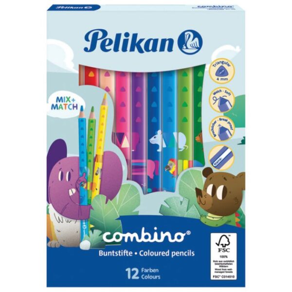 BOJE DRVENE  12BOJA JUMBO COMBINO PELIKAN 811194 BLISTER