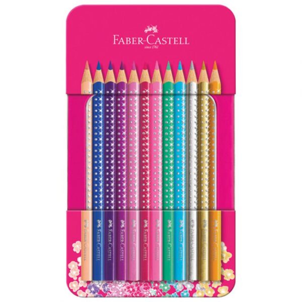 BOJE DRVENE  12BOJA METALNA KUTIJA SPARKLE FABER-CASTELL 201737