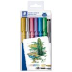MARKER NEPERMANENTNI 1-2 MM PK6 METALLIC I PIGMENT LINER DESIGN JOURNEY STAEDTLER 8323-SWP6P BLISTE