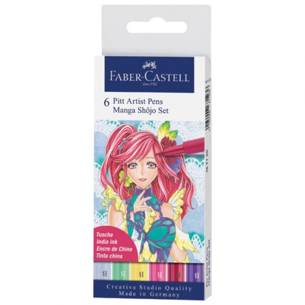FLOMASTER PITT ARTIST  6BOJA MANGA SHOJO FABER-CASTELL 167155 BLISTER