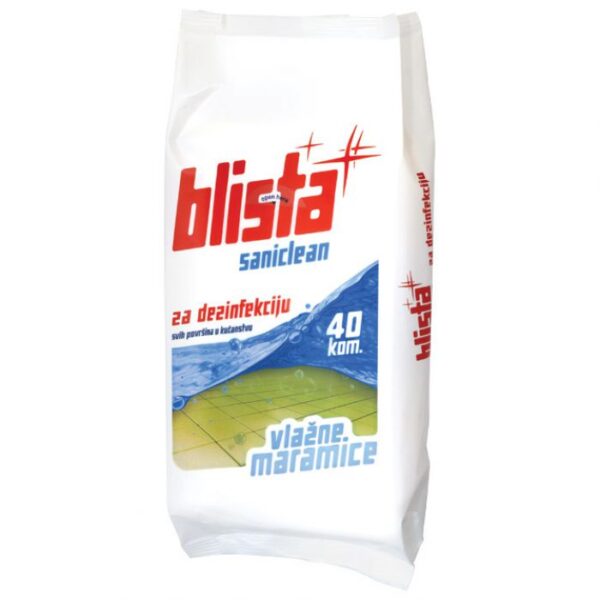 SREDSTVO - VLAŽNE MARAMICE ZA ČIŠĆENJE I DEZINFEKCIJU PK40 BLISTA SANICLEAN