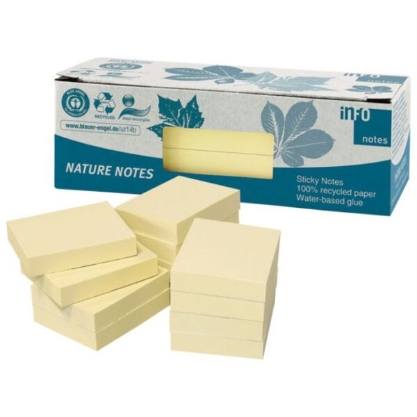 BLOK SAMOLJEPLJIV  40X50 MM 12X100L NATURE GLOBAL NOTES 5653-11BOX ŽUTI