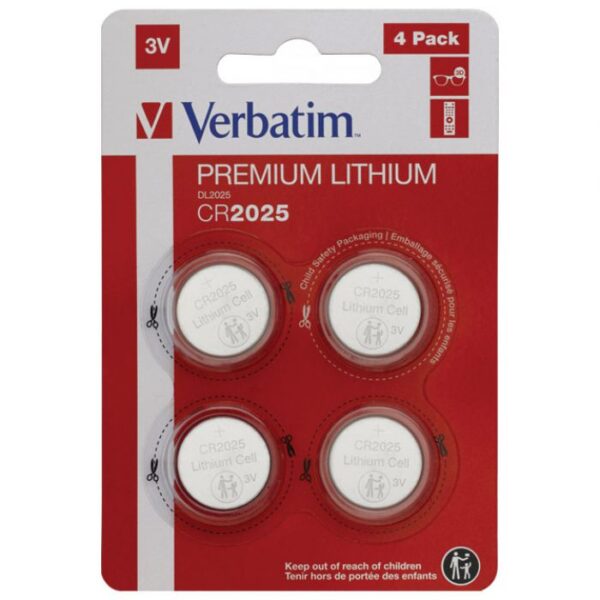 BATERIJA LITIJ DUGMASTA 3V PK4 CR2025 VERBATIM 49532 BLISTER