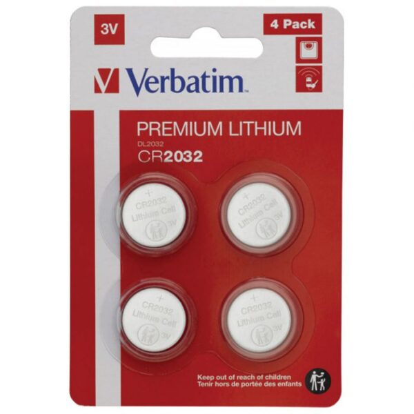 BATERIJA LITIJ DUGMASTA 3V PK4 CR2032 VERBATIM 49533 BLISTER