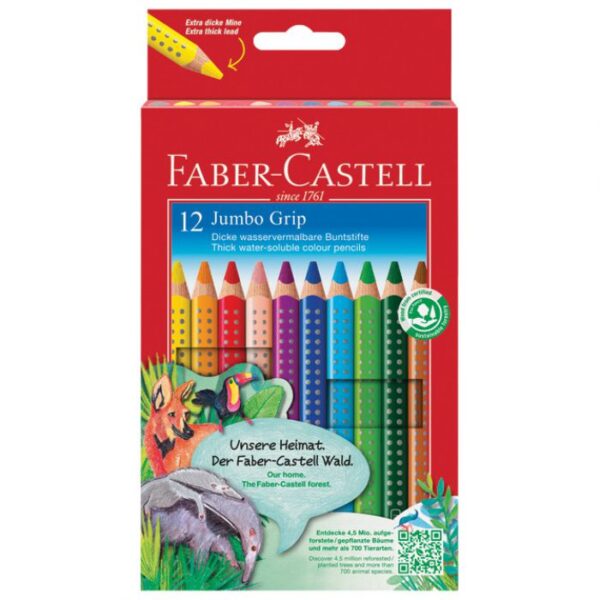BOJE DRVENE  12BOJA JUMBO GRIP FABER-CASTELL 110912 BLISTER