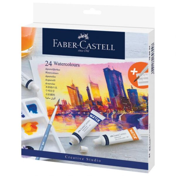 BOJA VODENA U TUBI 9ML 24BOJE PLUS PALETA PLUS KIST CREATIVE STUDIO FABER-CASTELL 169624 BLISTER