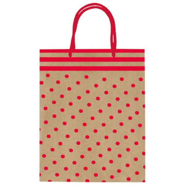 VREĆICE UKRASNE 22X26X10 CM CRVENE TOČKE REX-SAUL SADOCH SDE26-054D * DO ISTEKA ZALIHA