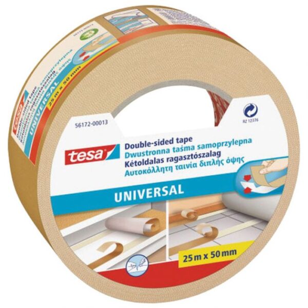 TRAKA LJEPLJIVA OBOSTRANA 50 MM/25M UNIVERSAL TESA 56172-00013 BIJELA