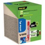 SET MARKER ZA BIJELU PLOČU 2,3 MM V BOARD MASTER BEGREEN PK10 PILOT  PLUS  REFILI (5 PLUS 5 GRATIS) CRVENI