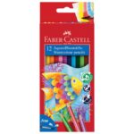 BOJE DRVENE-VODENE  12BOJA PLUS KIST AQUARELL FABER-CASTELL 114413 BLISTER