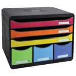 KUTIJA S  6 LADICA (3 A4 PLUS 3 A6) IDERAMA EXACOMPTA 306798D CRNA/SORTIRANO