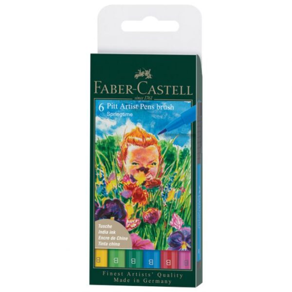 SET PITT ARTIST BRUSH B  6BOJA SPRINGTIME FABER-CASTELL 167177 BLISTER