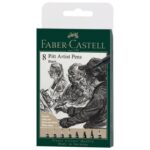 SET PITT ARTIST PK8 BLACK FABER-CASTELL 167158 BLISTER
