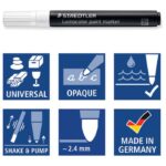 MARKER AKRILNI 2,4 MM LUMOCOLOR STAEDTLER 349-0 BIJELI - Image 3