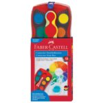 BOJA VODENA FI 24 MM 12BOJA PLUS BIJELA TEMPERA CONNECTOR FABER-CASTELL 125030 CRVENA KUTIJA