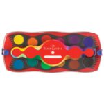 BOJA VODENA FI 24 MM 12BOJA PLUS BIJELA TEMPERA CONNECTOR FABER-CASTELL 125030 CRVENA KUTIJA - Image 2