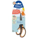 ŠKARE ŠKOLSKE 15 CM ZA LJEVAKE GRIFFIX PELIKAN 819176 (300009555) NEON NARANČASTE/CRNE BLISTER