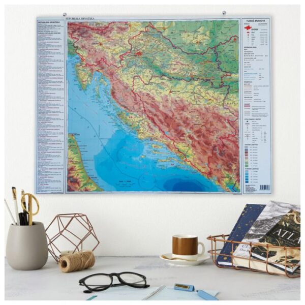 KARTA ZIDNA HRVATSKE 64X49 CM MINI TRSAT