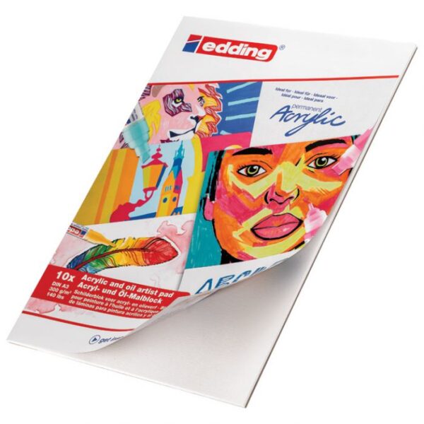 BLOK-PAPIR ZA AKRILNE/ULJNE BOJE 10 LISTOVA A3 300G EDDING
