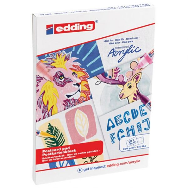 BLOK-PAPIR ZA AKRILNE/ULJNE BOJE 20 LISTOVA A6 300G (ZA RAZGLEDNICE) EDDING