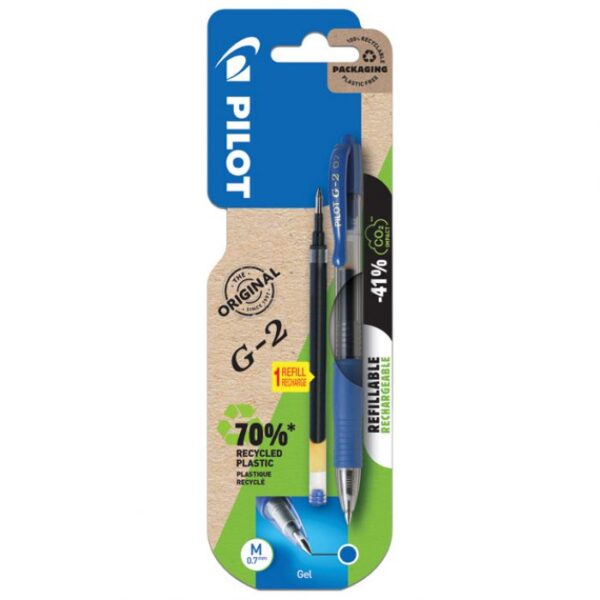 ROLER GEL GRIP 0,7 MM G2 PILOT BL-G2-7 PLAVI  PLUS  REFIL GRATIS BLISTER