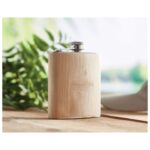 PLJOSKA METALNA PRESVUČENA BAMBUSOM 175ML NATUR - Image 2