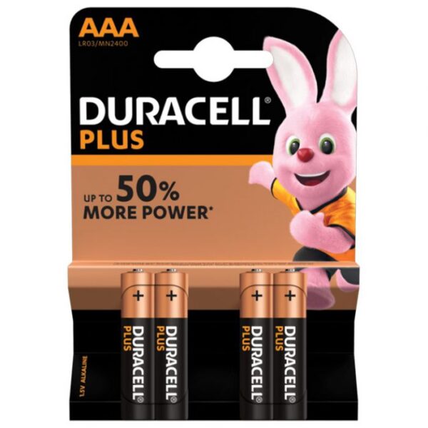 BATERIJA ALKALNA 1,5V AAA PLUS PK4 DURACELL LR03 BLISTER * DO ISTEKA ZALIHA