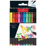 FLOMASTER BRUSHPEN 10BOJA BLACK EDITION FABER CASTELL 116451 BLISTER